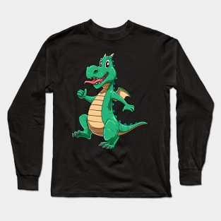 Happy Birthday Dragon Lovers Cute Kids Bday Long Sleeve T-Shirt